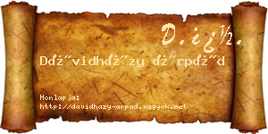 Dávidházy Árpád névjegykártya