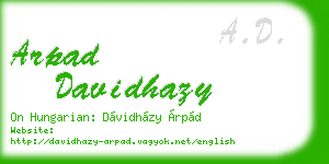 arpad davidhazy business card